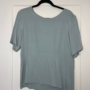 Vintage Classiques Entier 100% Silk Drapey Blouse Top with button back